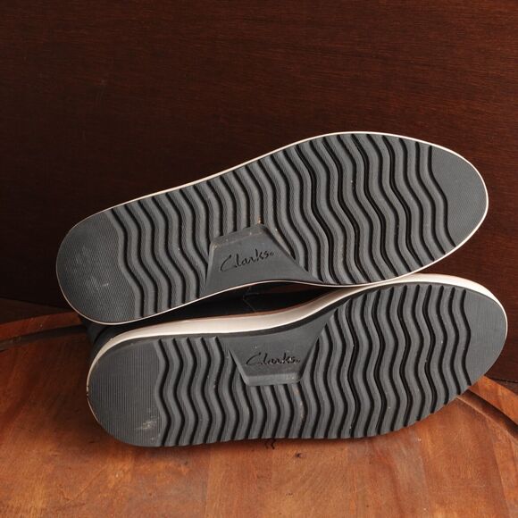 Clarks Boots Womens SZ 9M Black Zylah Rose Wedge Ankle Leather Side Zip Comfort - Picture 8 of 14